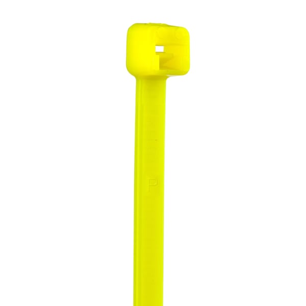 Cable Tie, 7-1/2 in L, 1.88 in Max Bundle Dia., Yellow, Nylon 6/6, 50 lb Strength, 100 PK